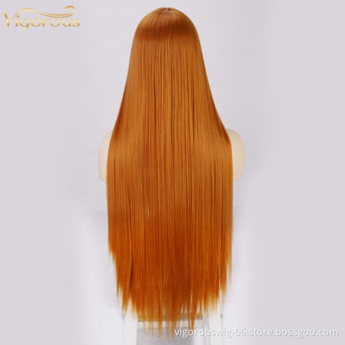 30inch Long Synthetic Hair Real Natural For Women Soft Smooth Tangle-Free Straight Lace Wig Elastic Strap Comfort Adjustable Hat